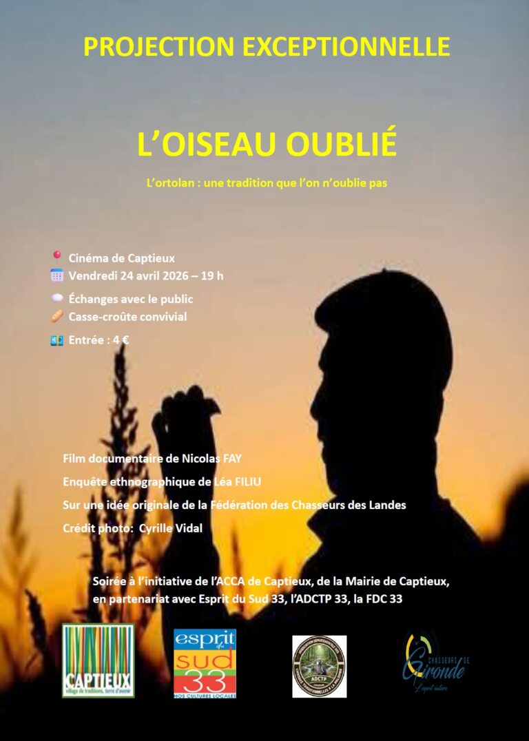 Diffusion du film « L&rsquo;oiseau oublié » à Captieux