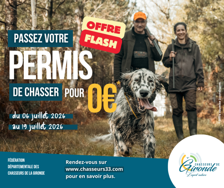Offre flash ! Passez votre permis de chasser pour 0€